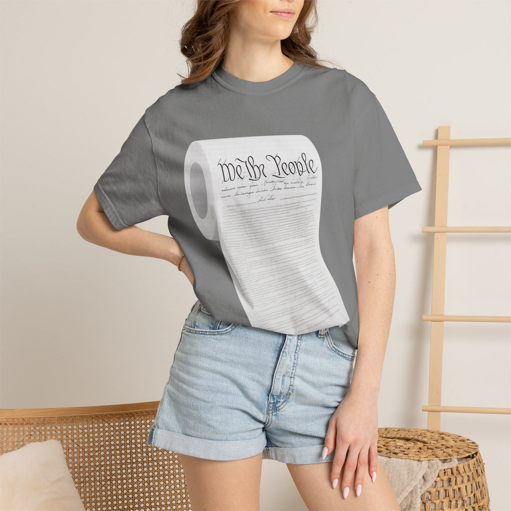 "Toilet Paper Constitution"  Unisex Garment-Dyed T-shirt