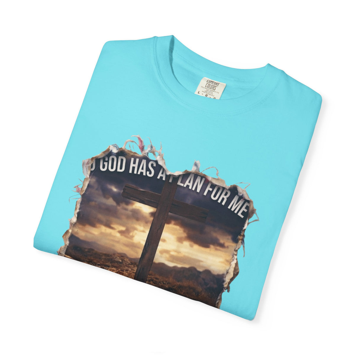 "God Has A Plan For Me" Unisex Garment-Dyed Tee