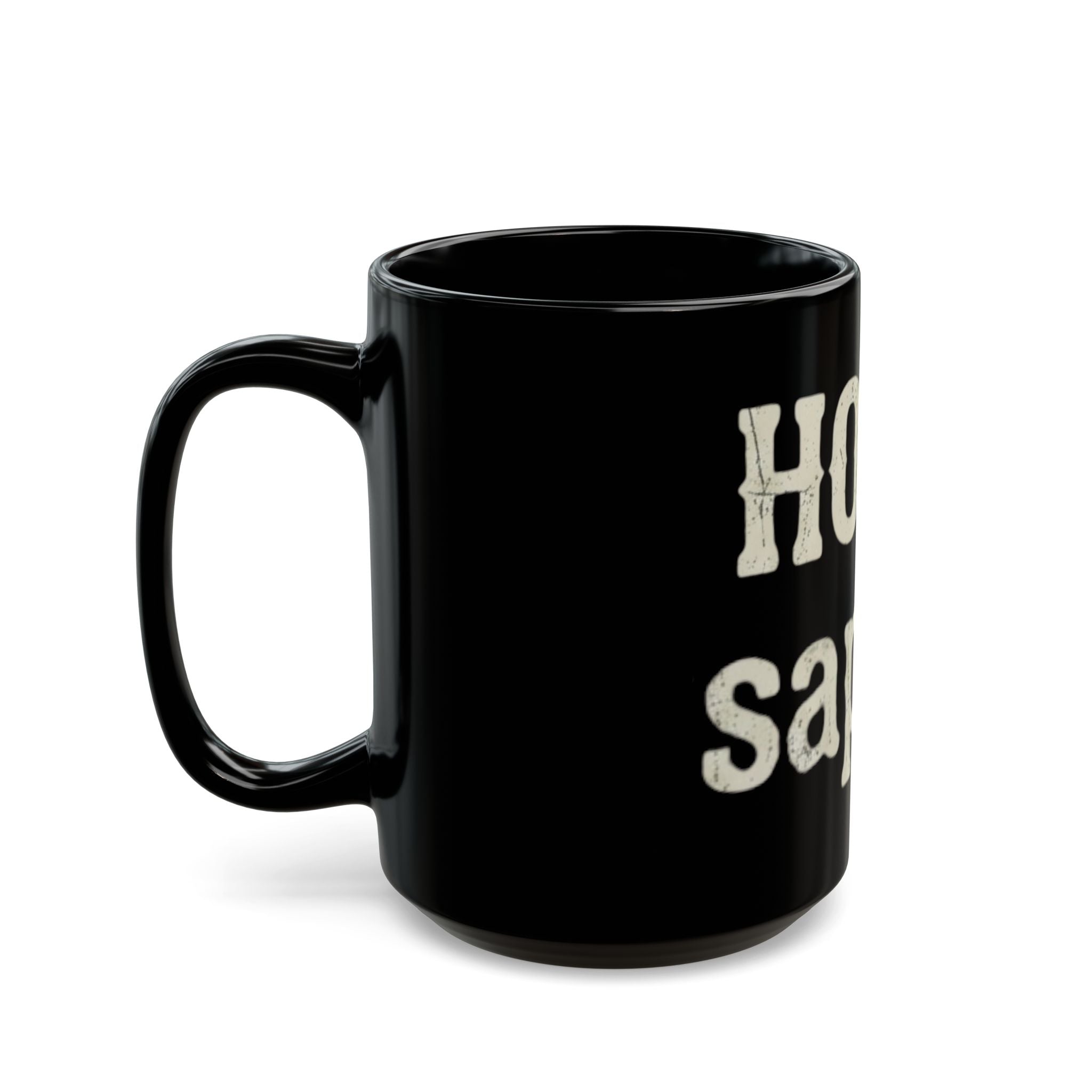 "Are You Calling Me a Homo-Sapien" Black Ceramic Mug — Graphic