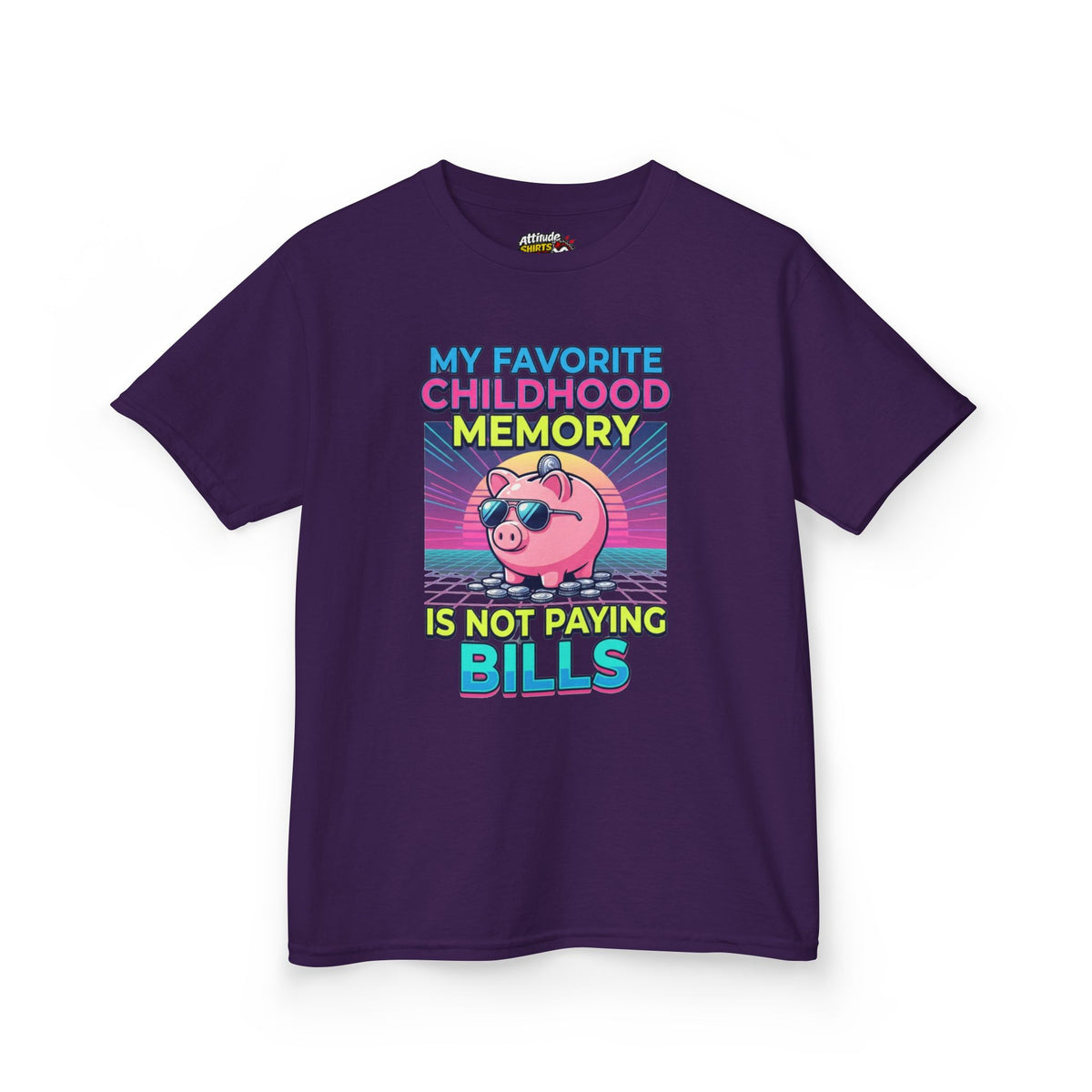 Color: Purple | Favortie Childhood Memories - Not Paying Bills Kids Tee