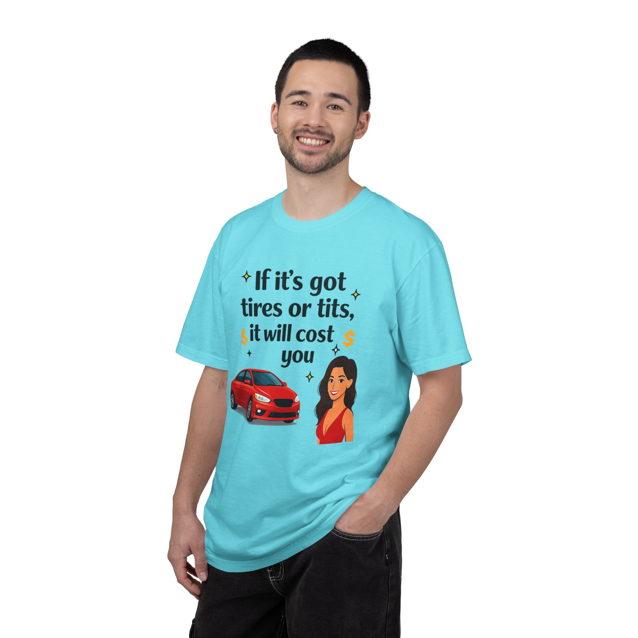 "Tires or Tits" Unisex Garment-Dyed T-shirt