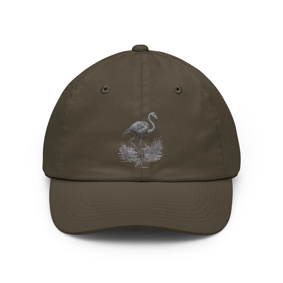 Color: Olive | Pencil Sketch Art Flamingo Dad Hat