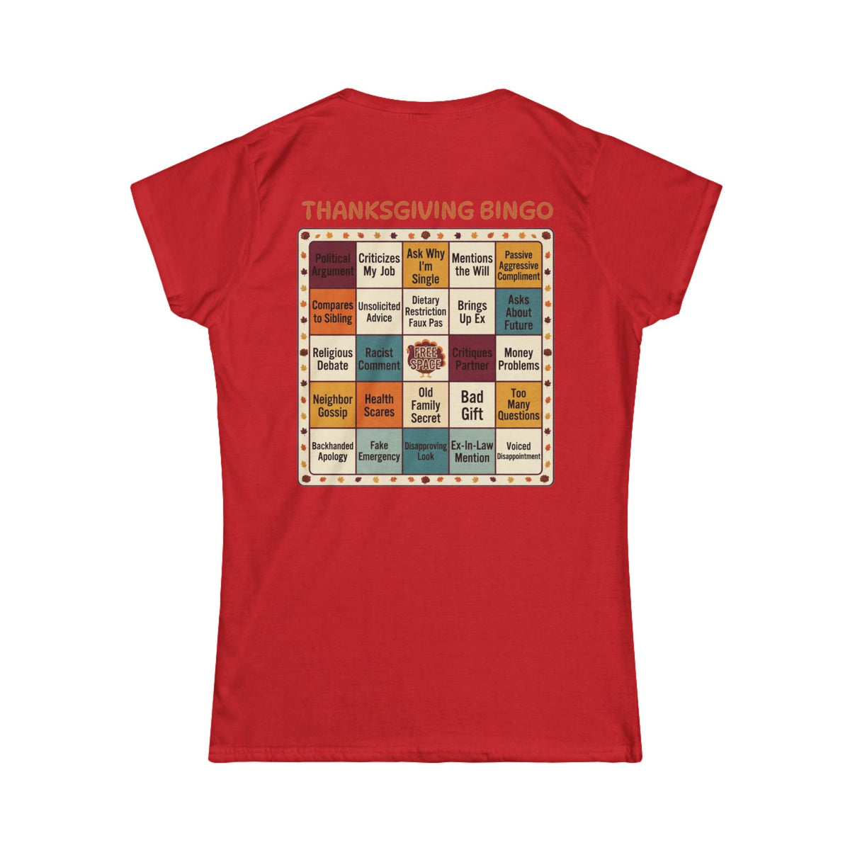 Color: Red | Thankgiving Bingo Women's Tee