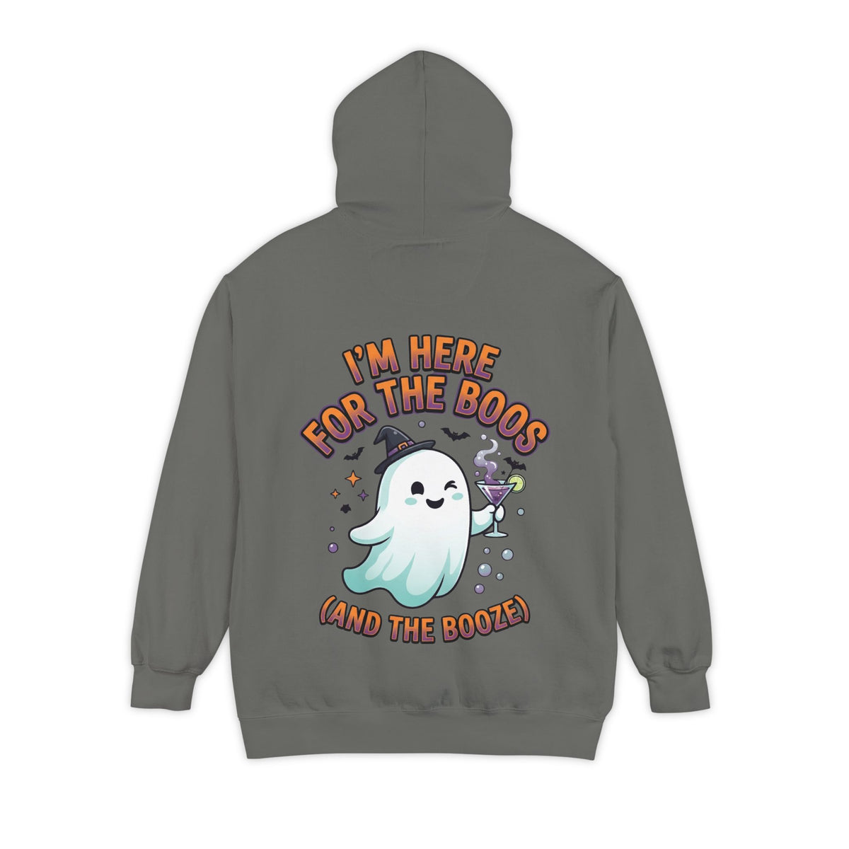 Color: Grey | I'm Here For The Boos Garment-Dyed Hoodie