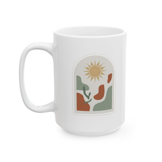 "Desert Sun" White Ceramic Mug