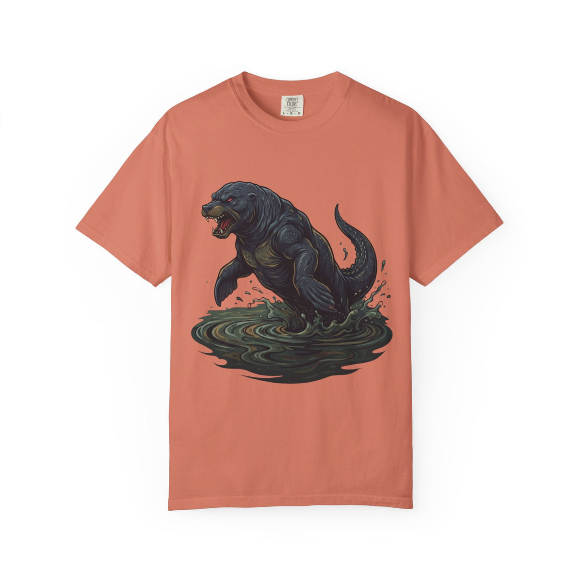 Color: Terracotta | Bunyip (Australian Aboriginal Mythology) Unisex Garment-Dyed Tee