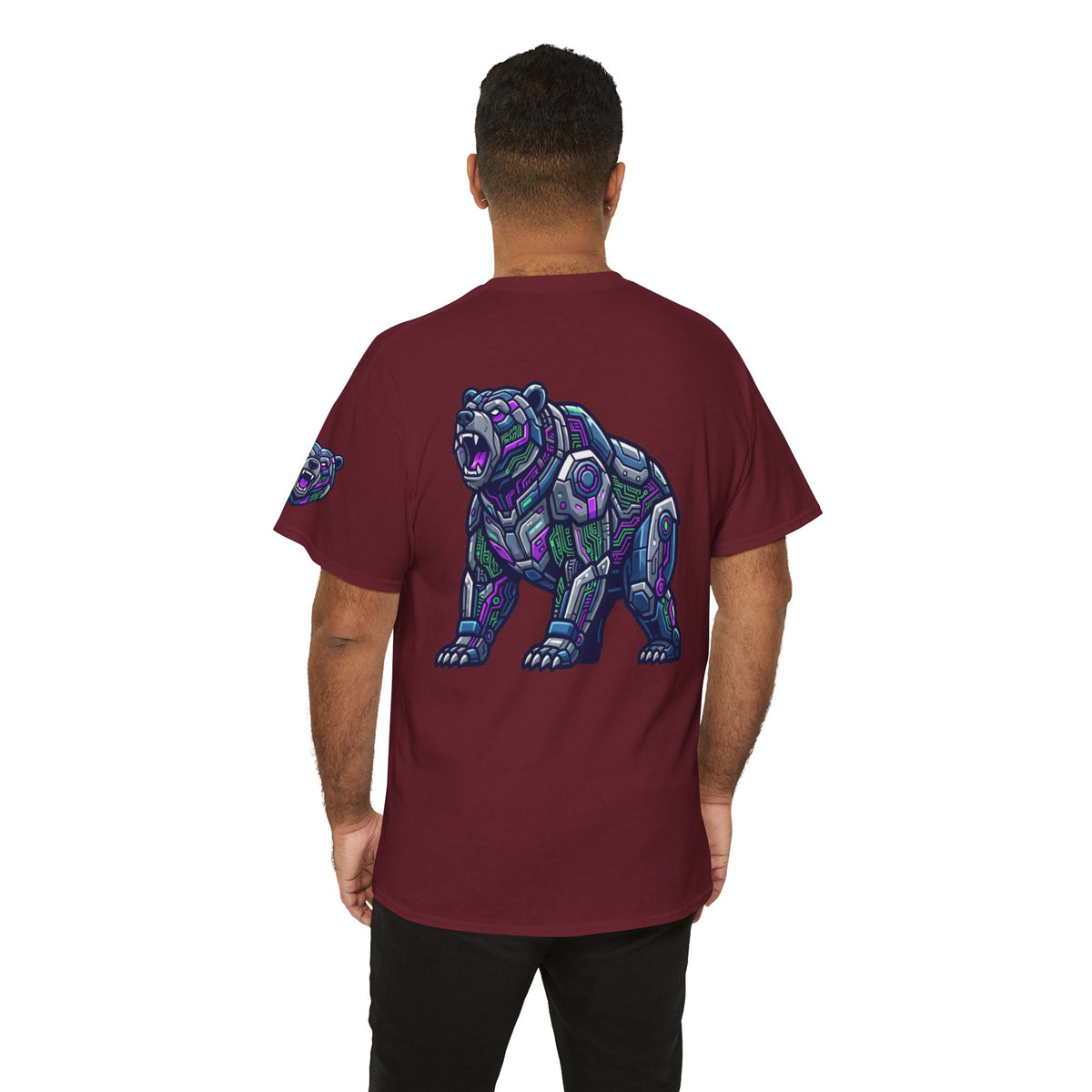 Color: Garnet | Cyber Bear Premium Graphic Tee