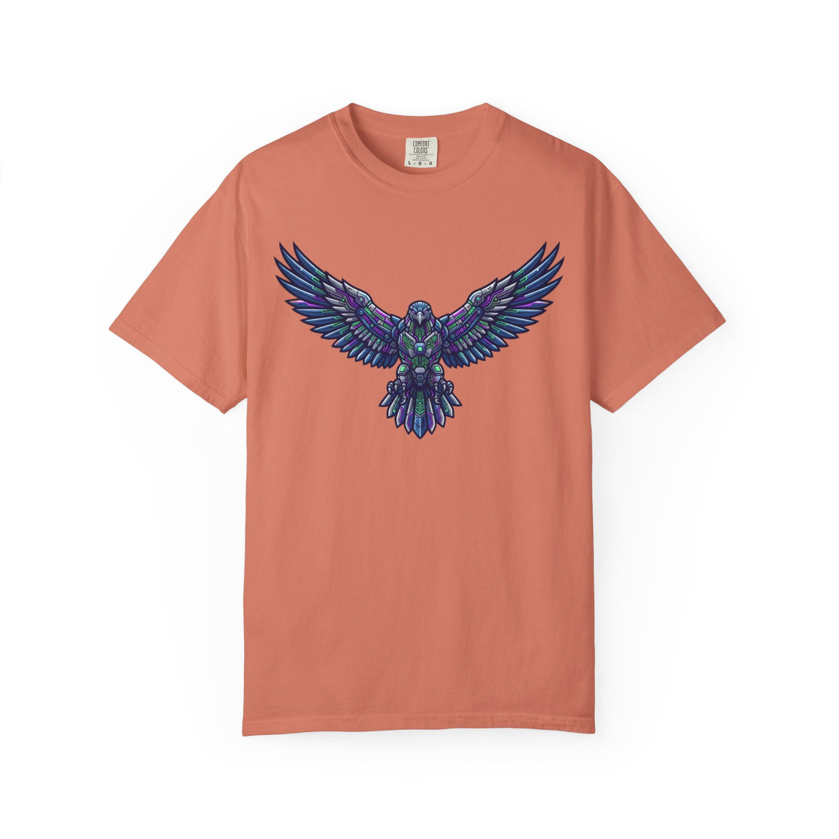 Color: Terracotta | Cyber Falcon Unisex Garment-Dyed Tee