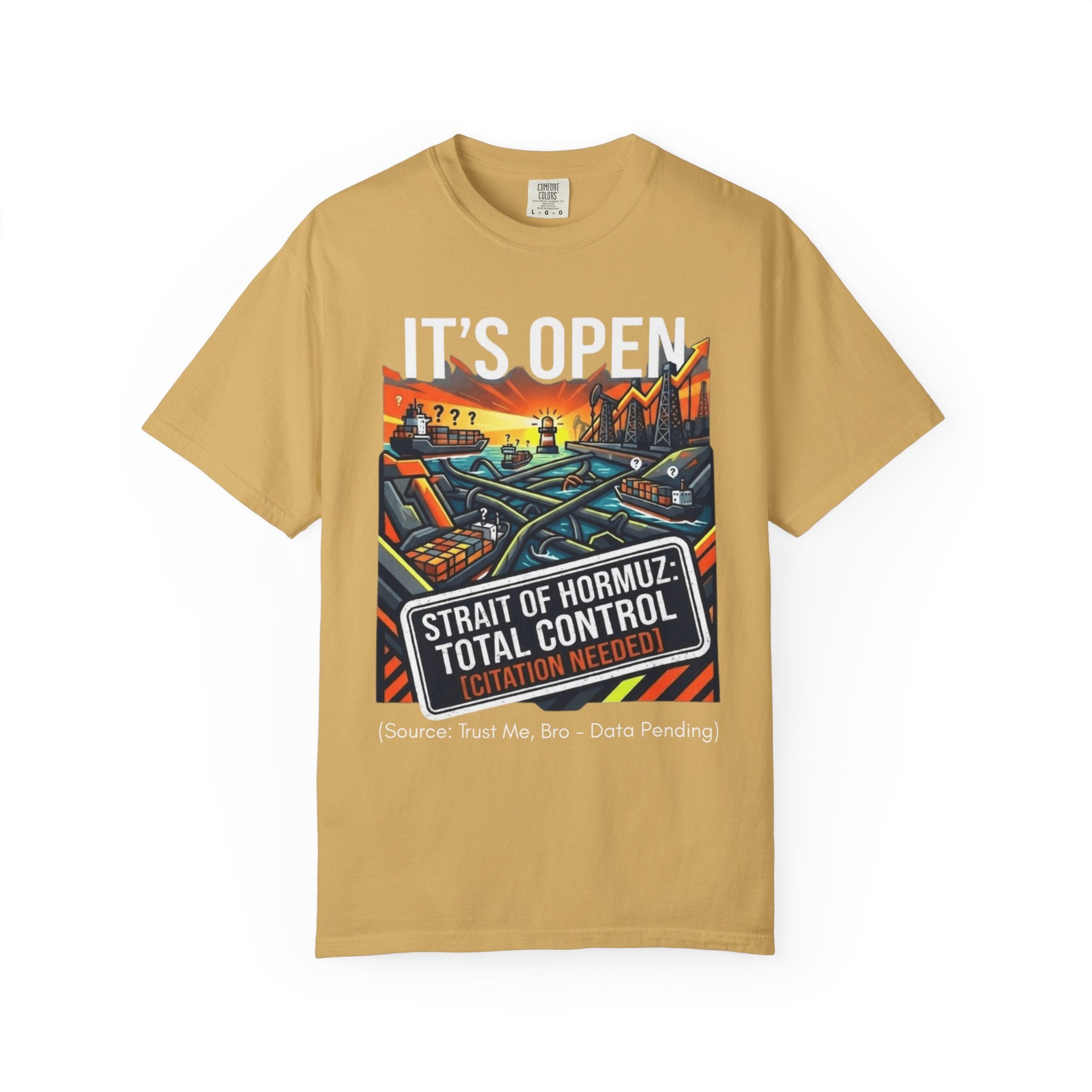 "Straight Of Hormuz is Open" Unisex Garment-Dyed Tee