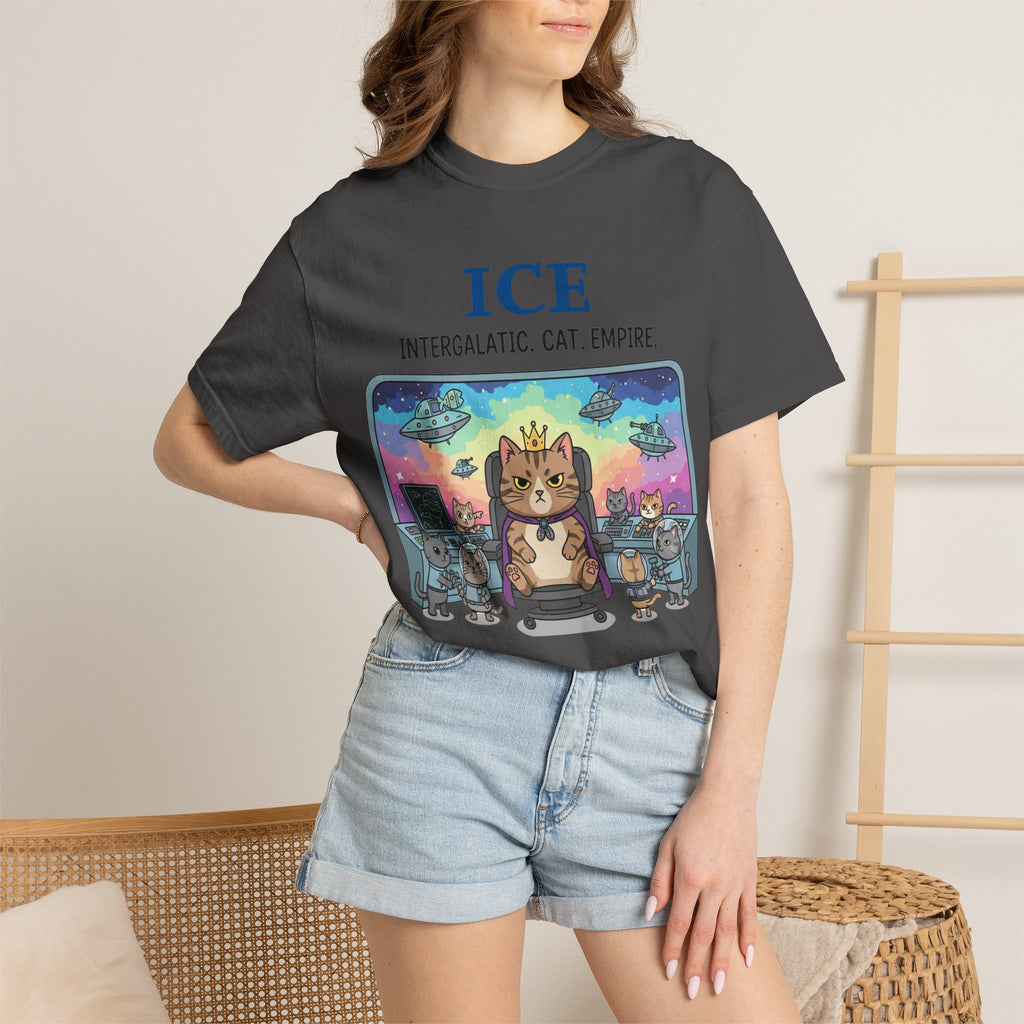 "ICE (Intergalactic Cat Empire)" Unisex Garment-Dyed T-shirt