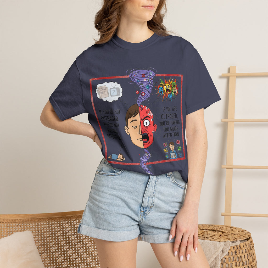 "The Outrage Paradox" Unisex Garment-Dyed T-shirt
