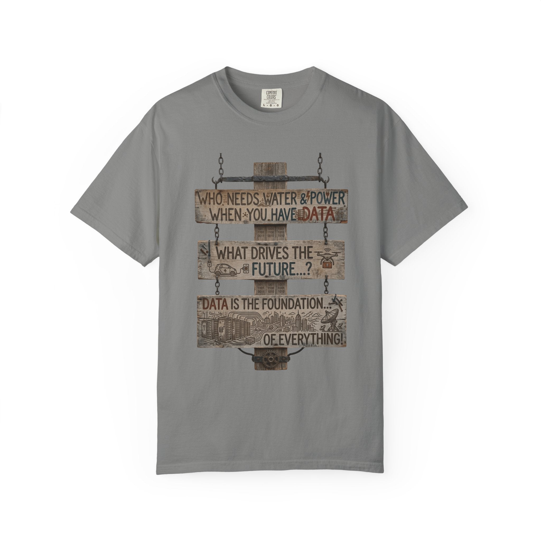 "Who Needs Water and Power" Unisex Garment-Dyed T-shirt