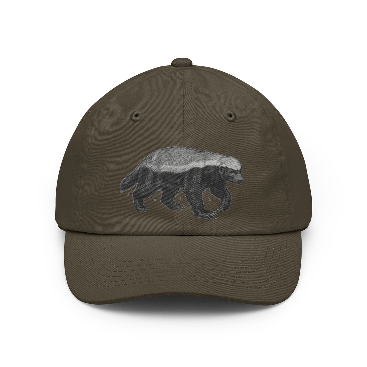 Color: Olive | Pencil Sketch Art Honey Badger Dad Hat