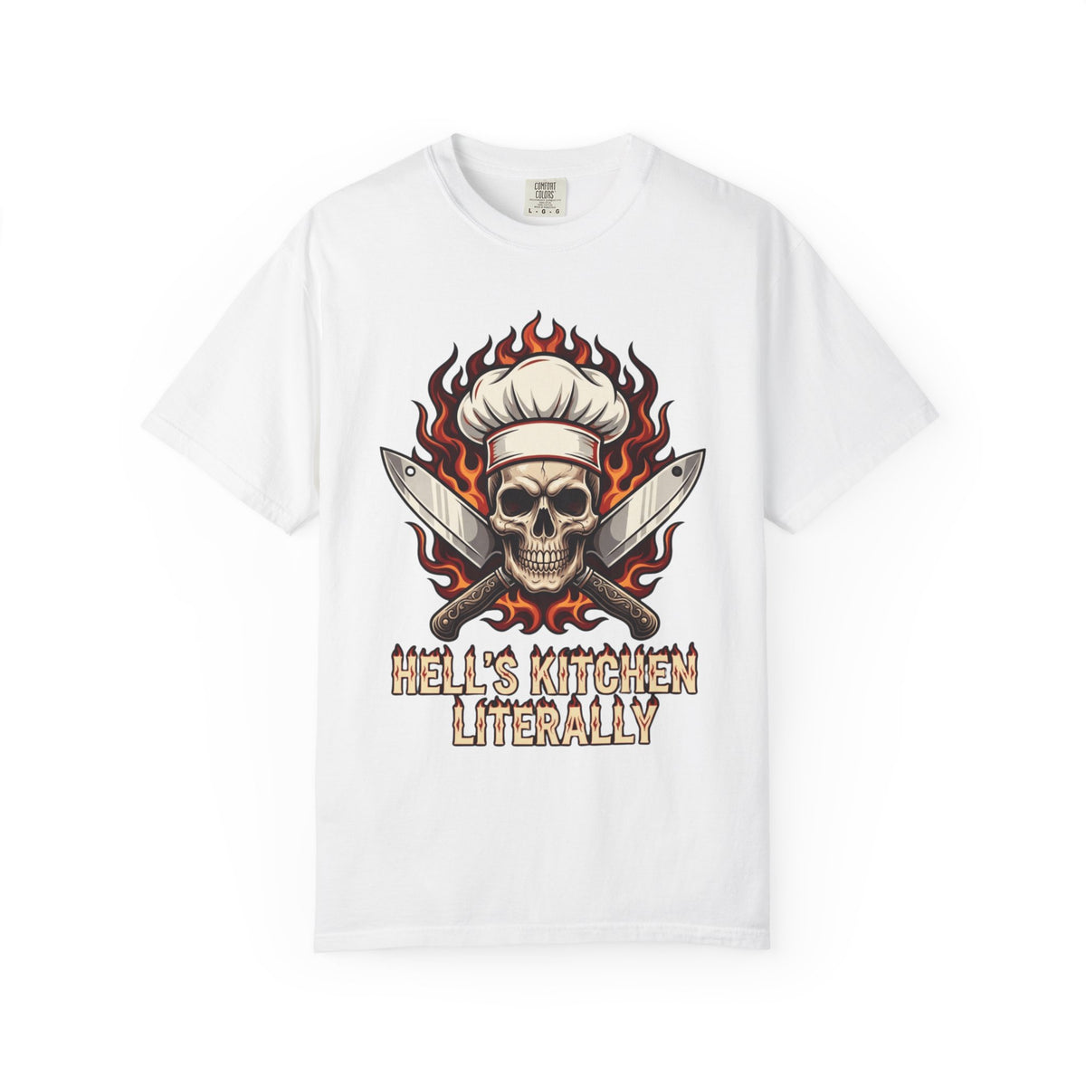 Color: White | Hell's Kitchen Literally Unisex Garment-Dyed Tee