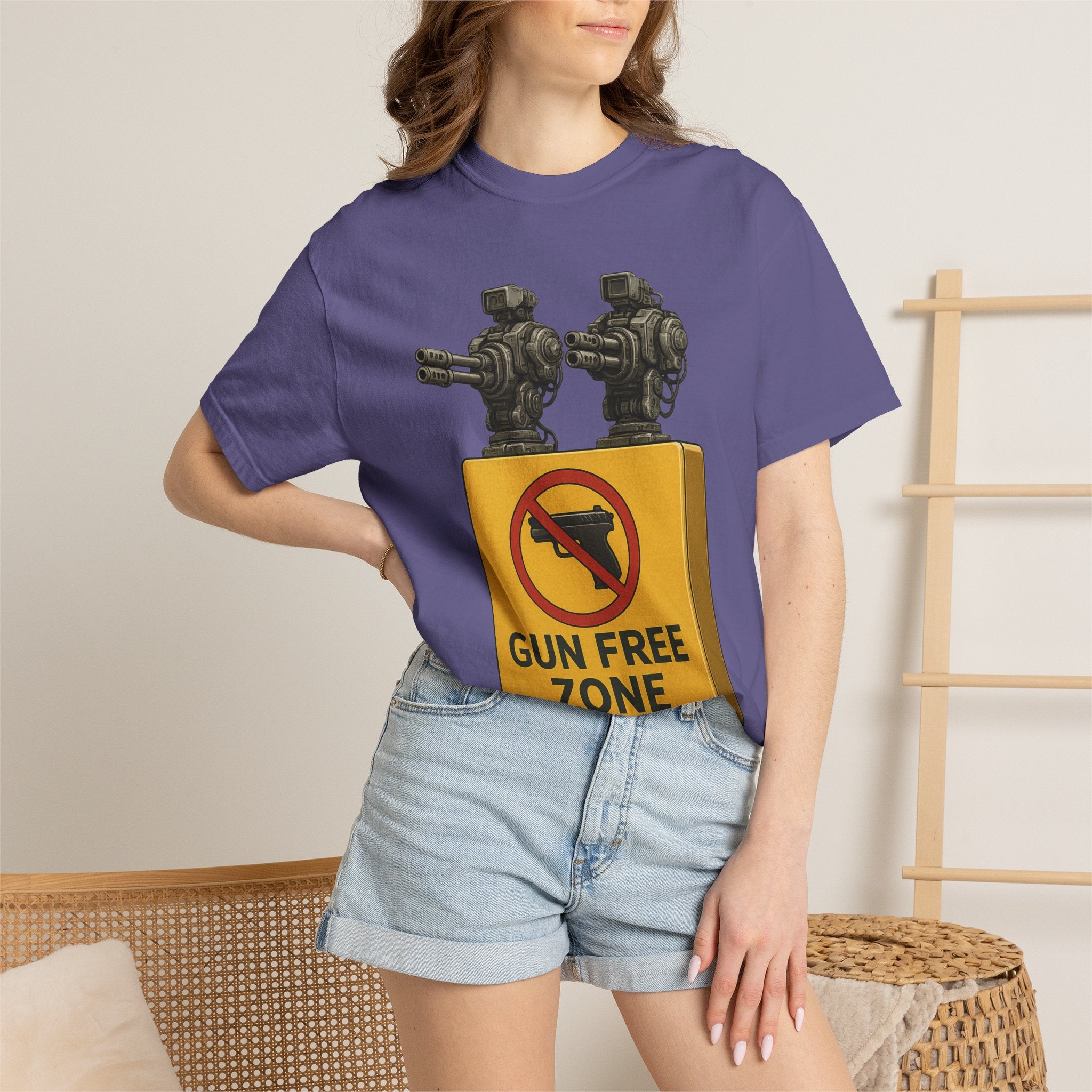 "Gun Free Zone: Unisex Garment-Dyed T-shirt
