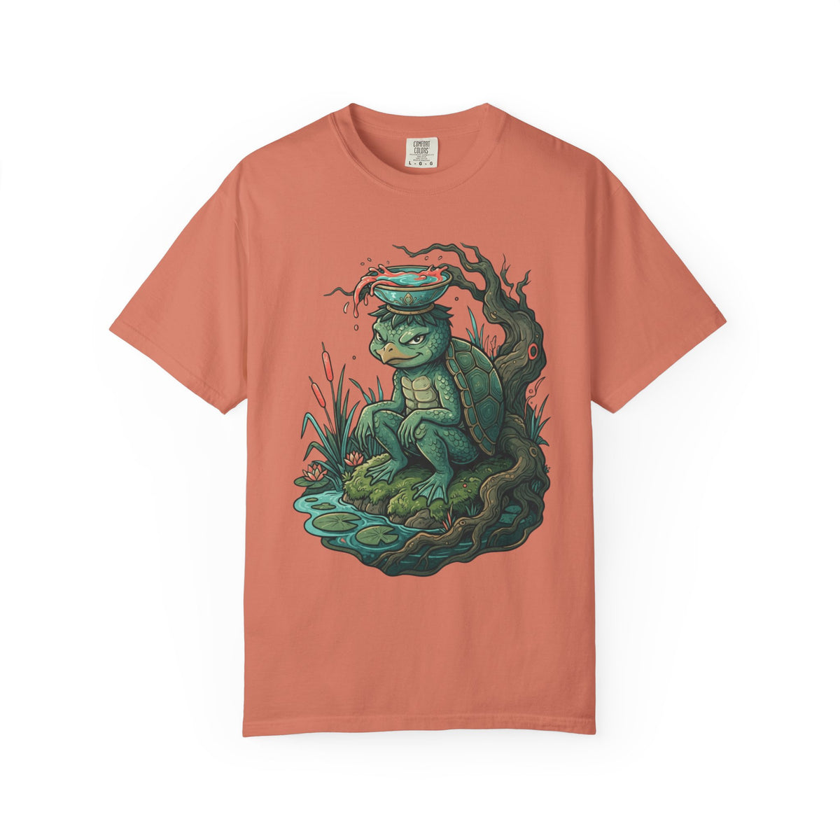 Color: Terracotta | Kappa (Japanese Folklore) Unisex Garment-Dyed Tee