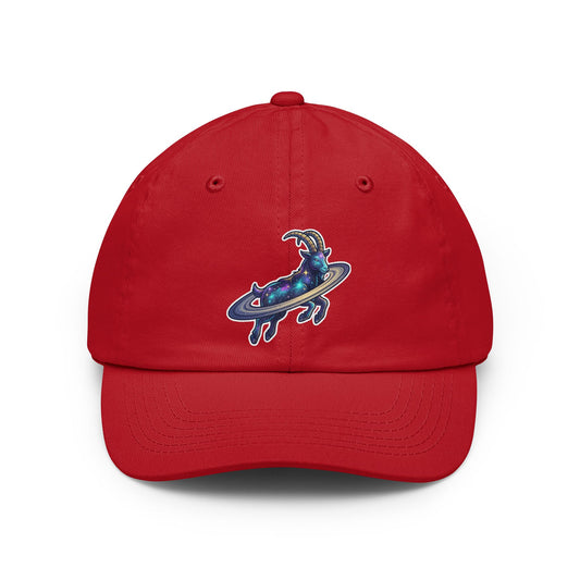 Color: Red | Space Explorer Capricorn Dad Hat — Graphic