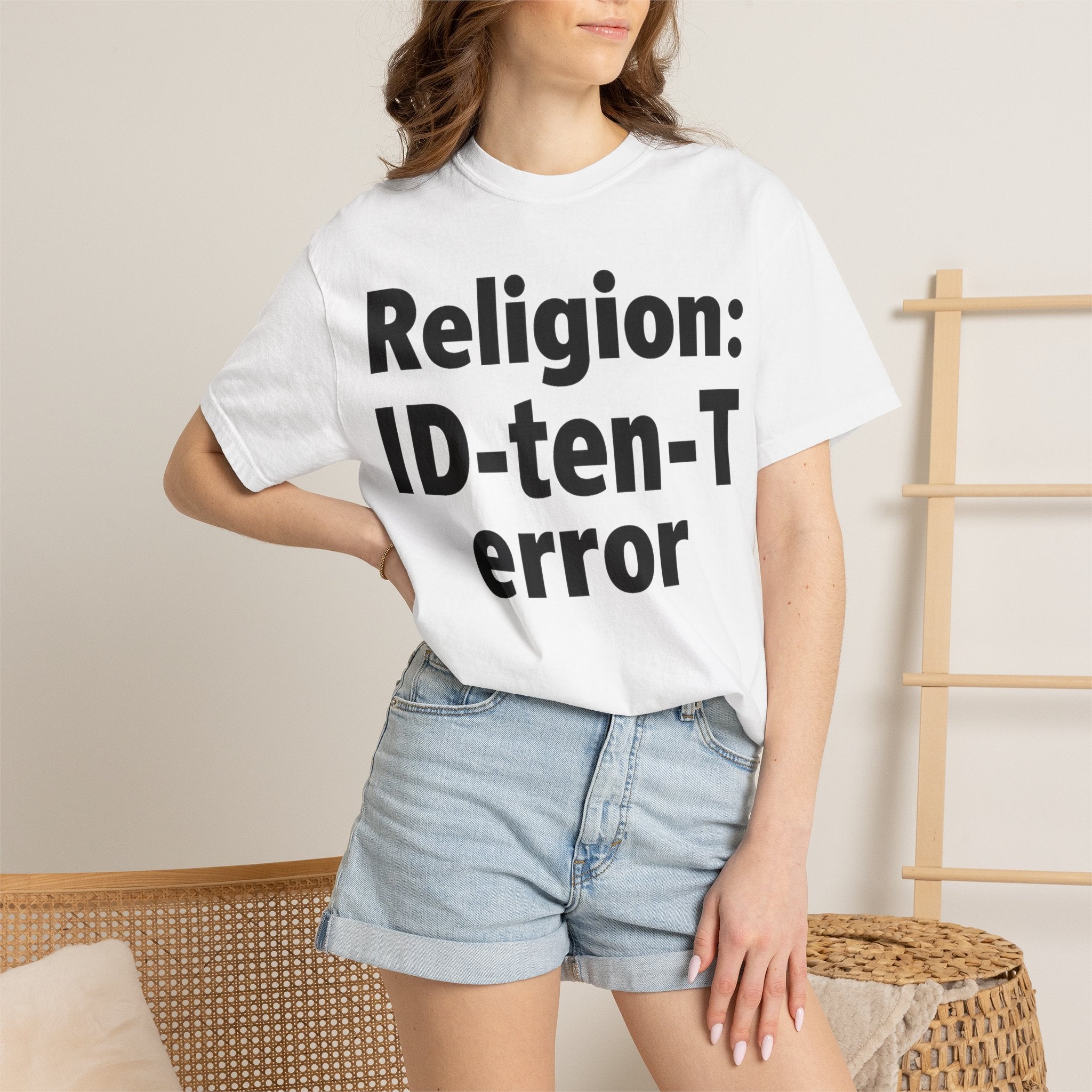 "Religion: ID-10-T Error" Unisex Garment-Dyed T-shirt