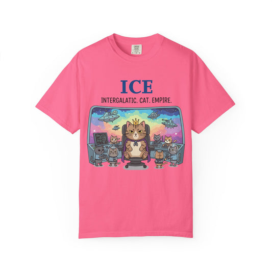 "ICE (Intergalactic Cat Empire)" Unisex Garment-Dyed T-shirt