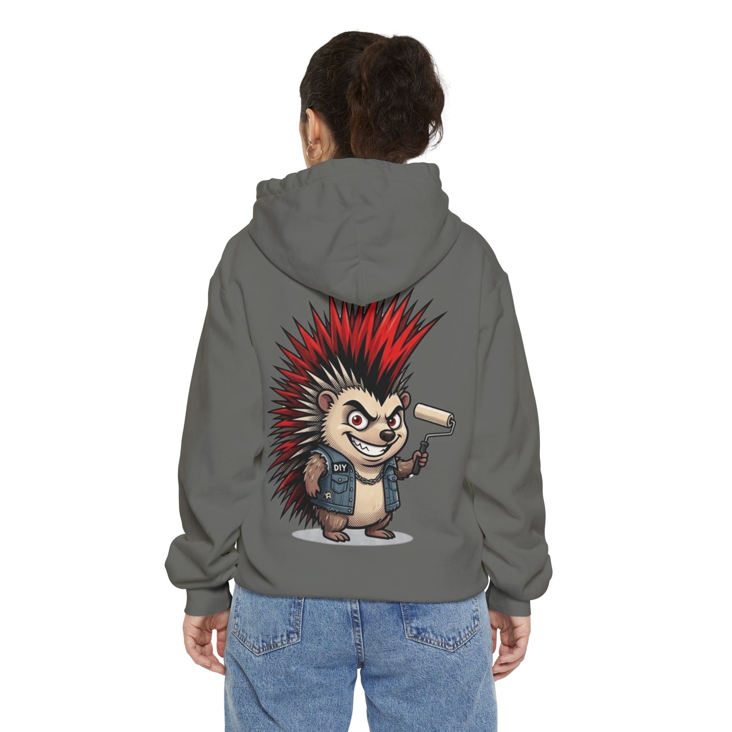 "Punkupine" Garment-Dyed Hoodie