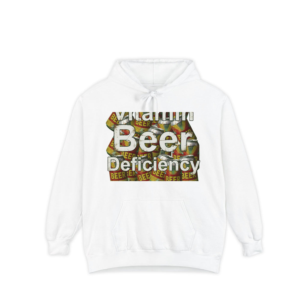 Color: White | Vitamin Beer: My Daily Dose | Garment-Dyed Hoodie — AttitudeShirts