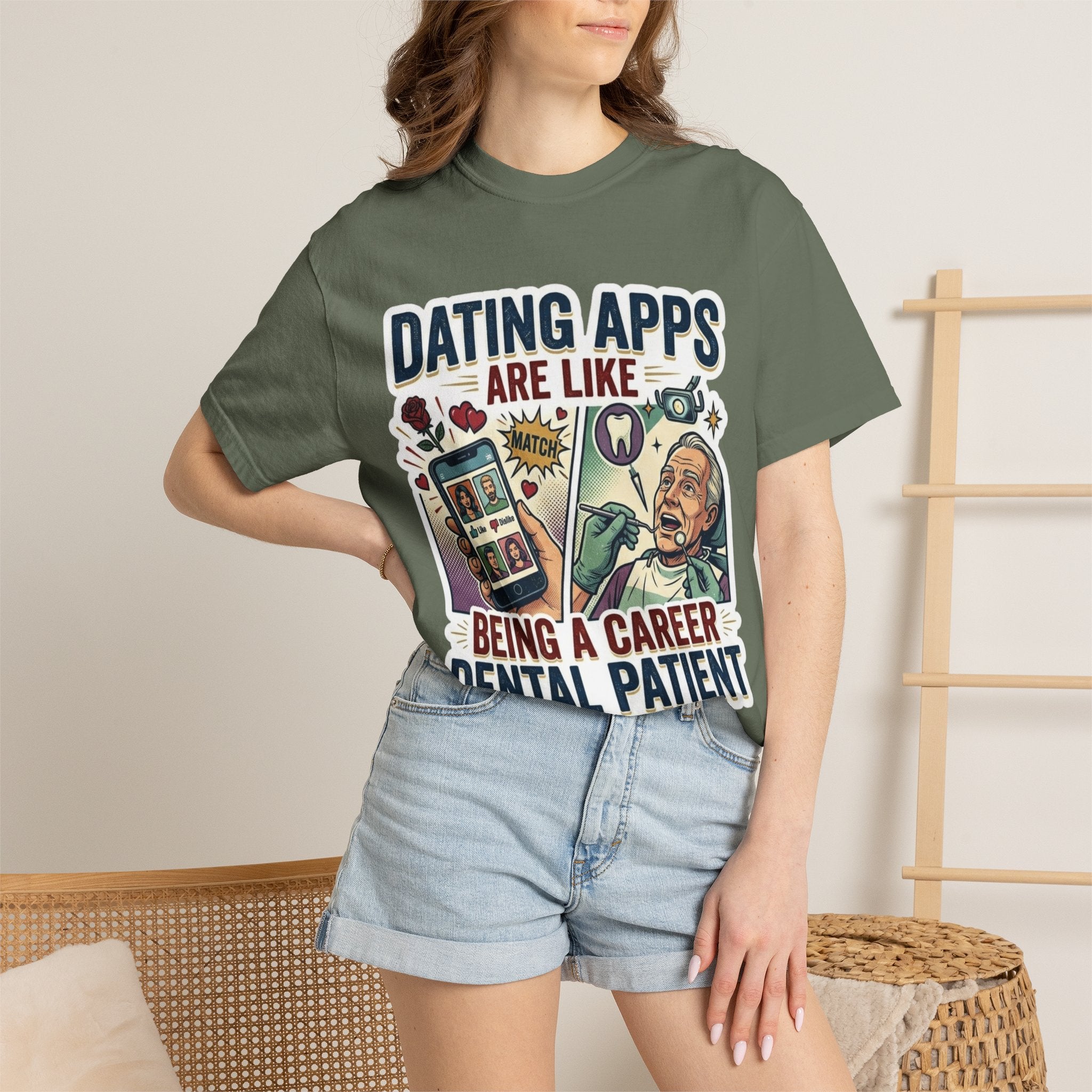 "Dating Apps" Unisex Garment-Dyed Tee