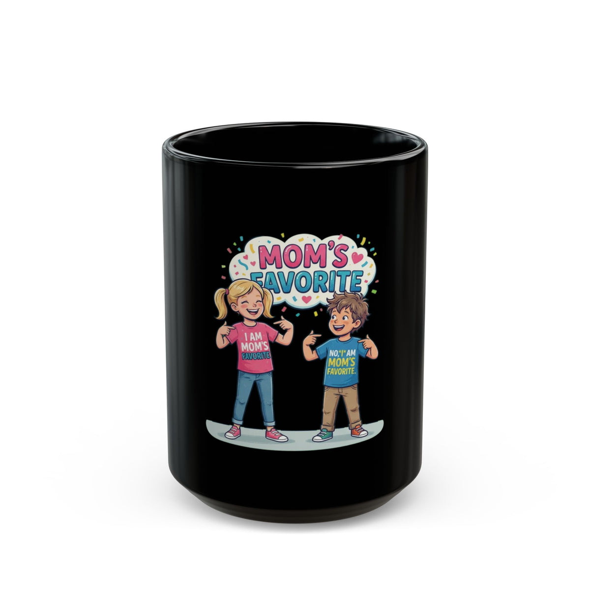 "Mom's Favorite" Black Ceramic Mug