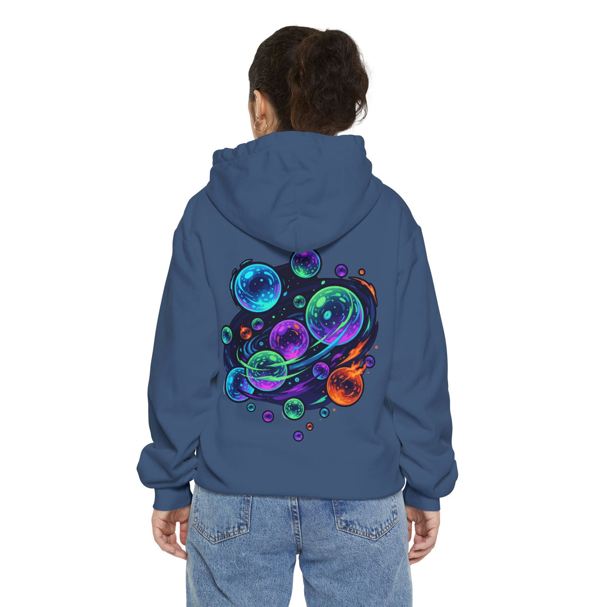 Color: True Navy | MinMin Lights (Australian Folklore) Garment-Dyed Hoodie