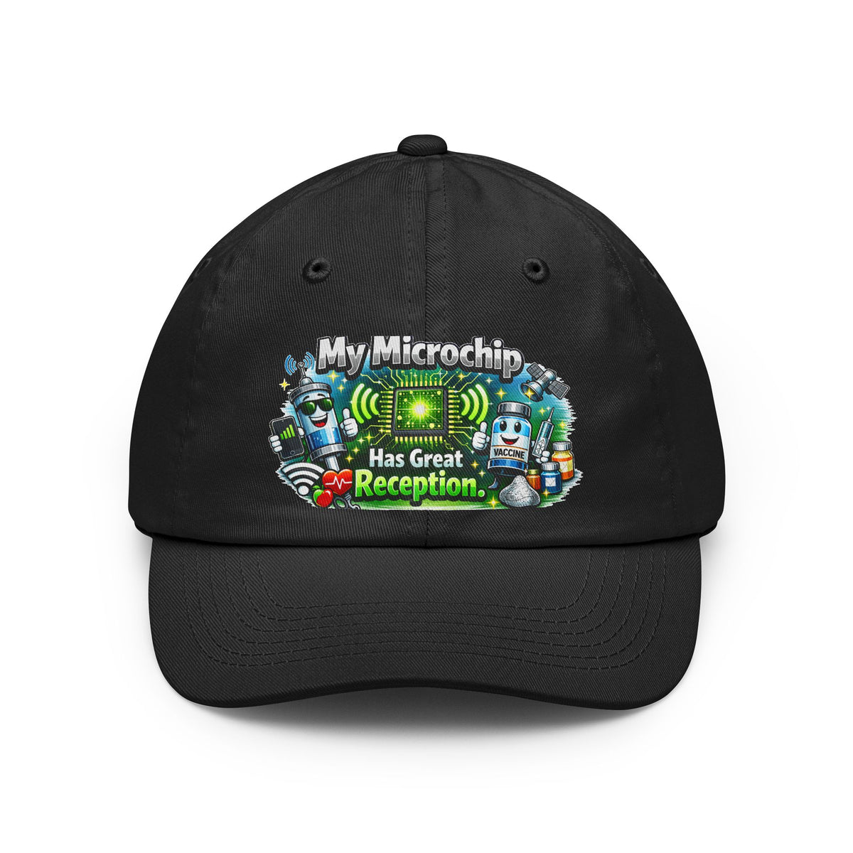 Color: Black | Great Reception Microchip | Dad Hat — AttitudeShirts