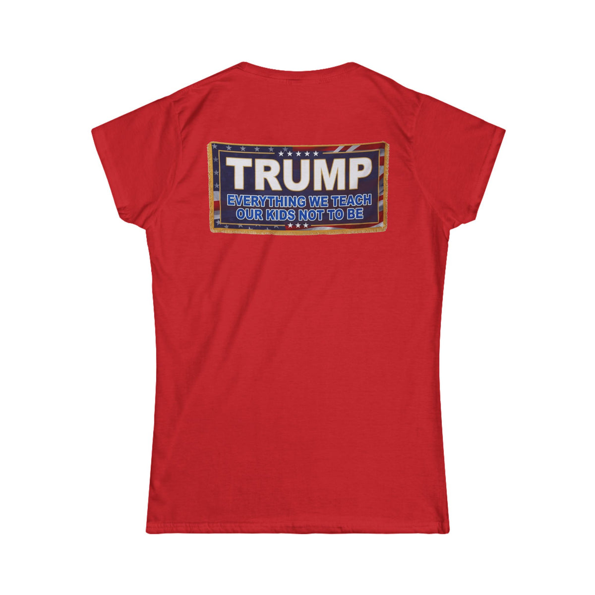 Color: Red | Trump Teach Our Kids Women's Tee