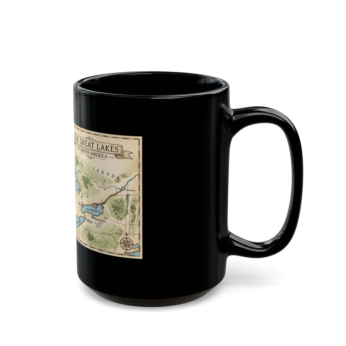 "51st State Great Lakes" Black Ceramic Mug