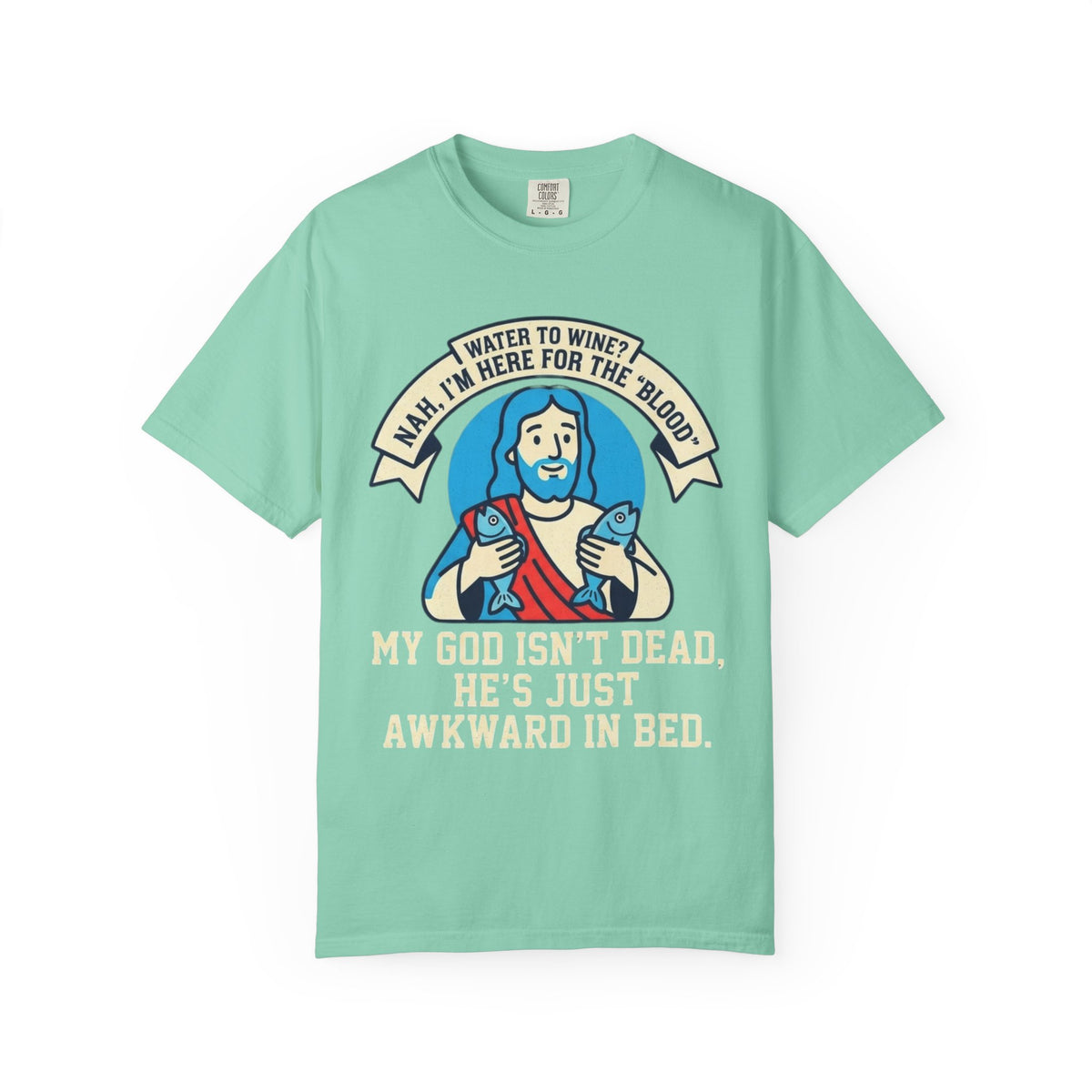 "Good Book Series Not Dead Awkward In Bed" Unisex Garment-Dyed Tee