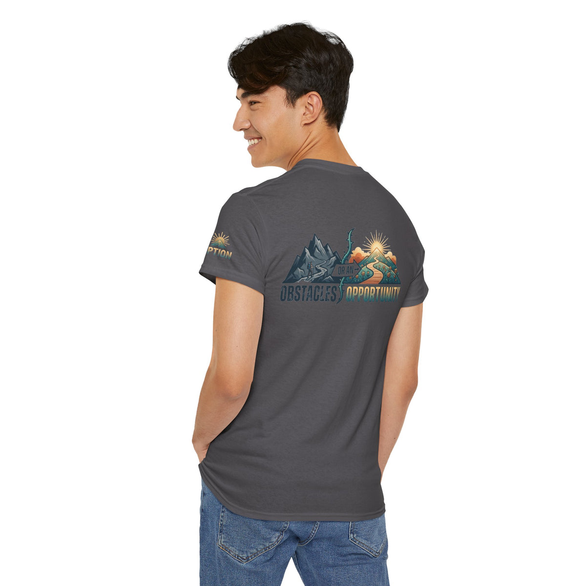 Color: Charcoal | Obstacle Or An Opportunity Premium Graphic Tee