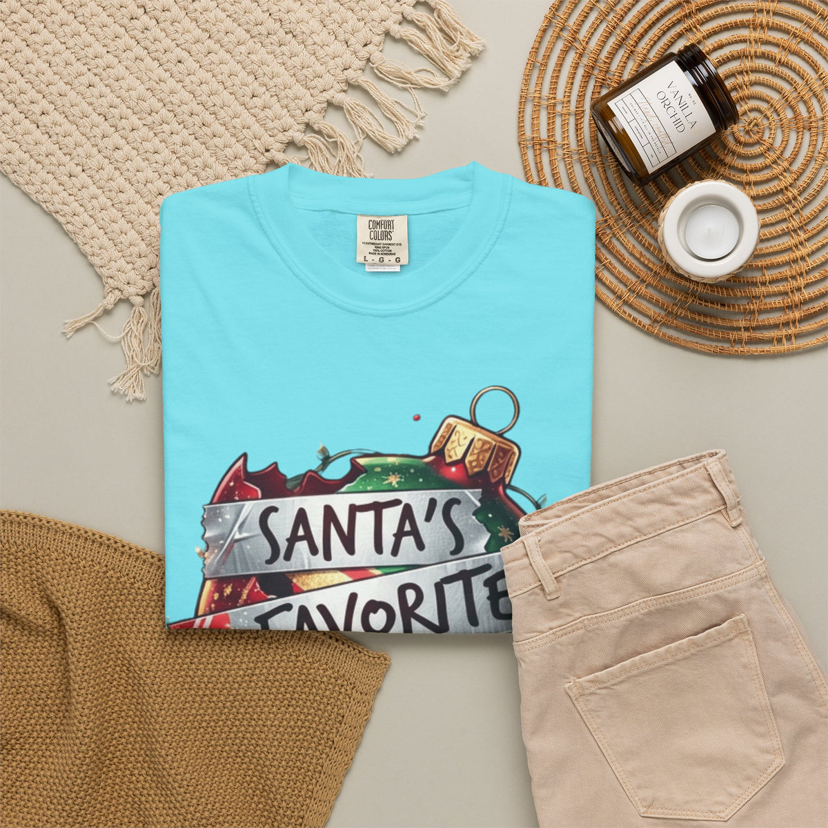 Santa's Favorite Screw Up Unisex Garment-Dyed Tee