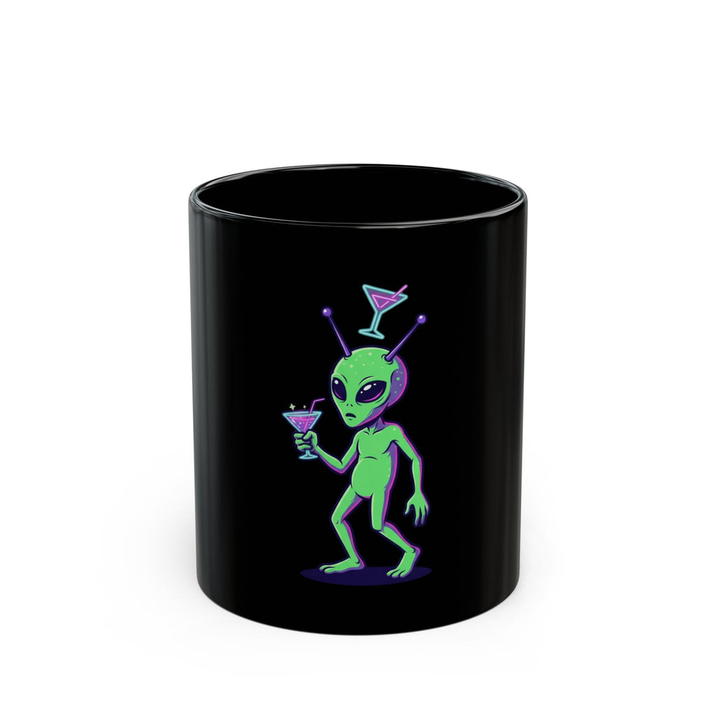 "Drunk Alien" Black Ceramic Mug