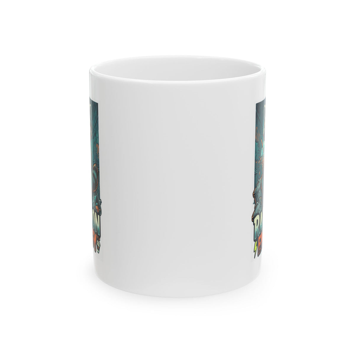 "Raccoon Energy" White Ceramic Mug