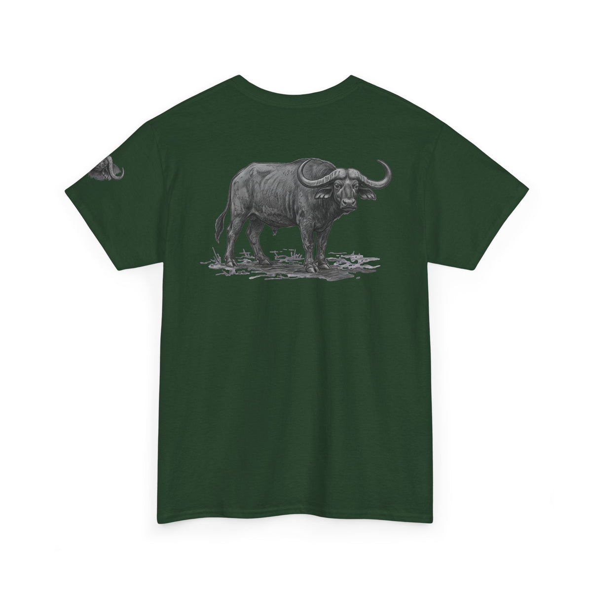 "Pencil Sketch Art Cape Buffalo" Premium Graphic Tee