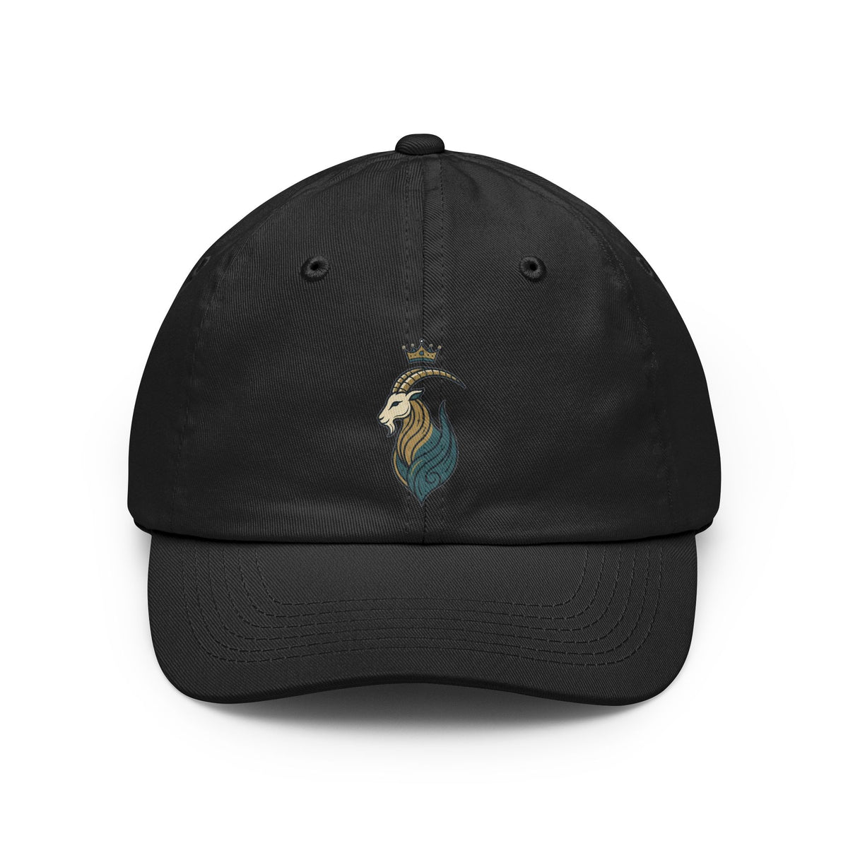 Color: Black | Capricorn- The Sea-Goat Crest Dad Hat — Graphic