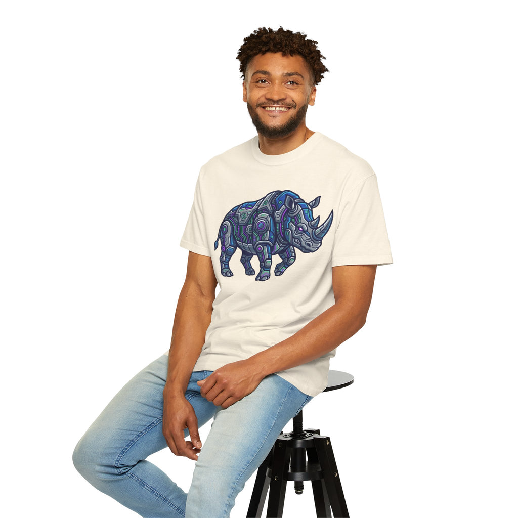 "Cyber Rhino" Unisex Garment-Dyed Tee