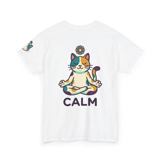 Color: White | Cat CALM Premium Graphic Tee