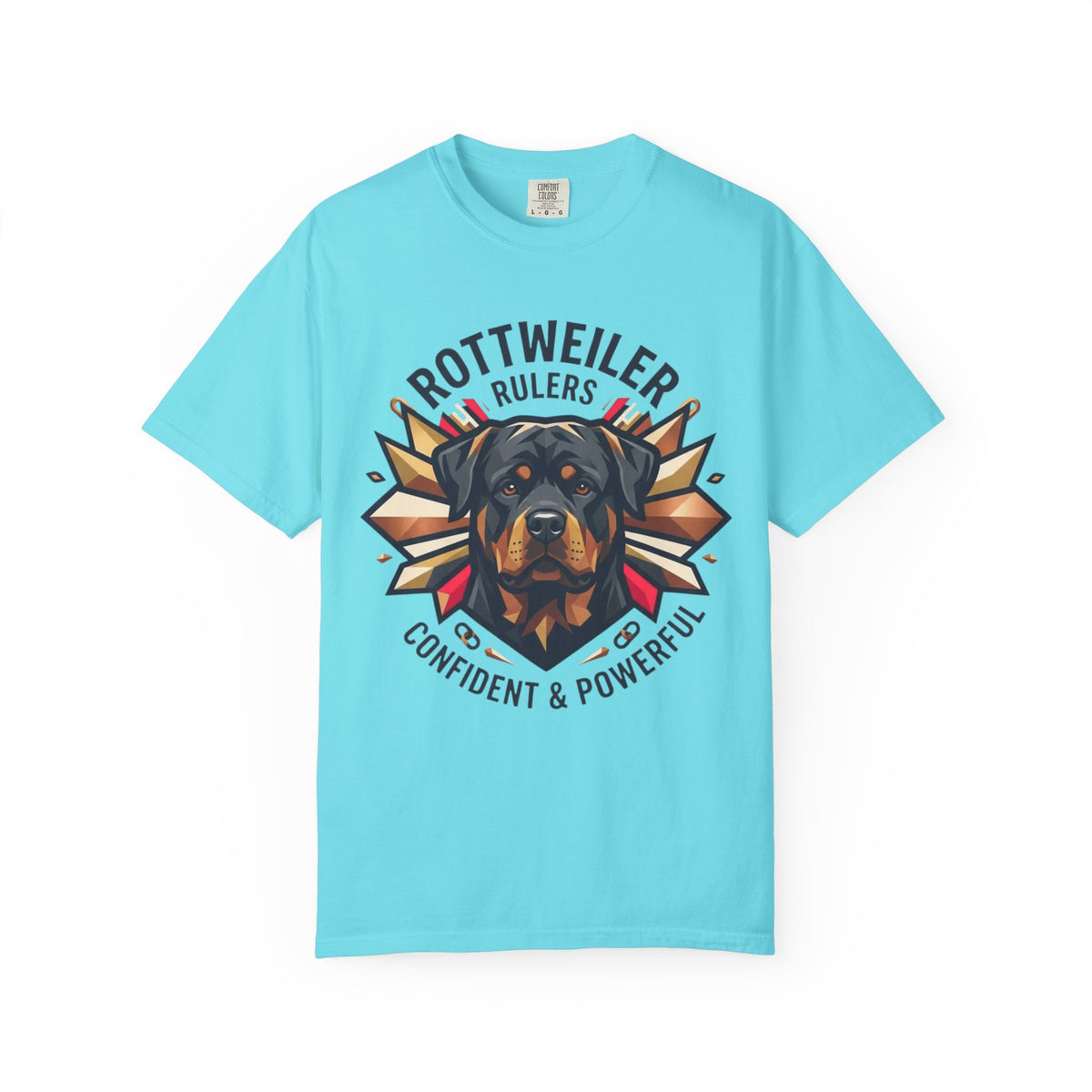 "Rottweiler Rulers Confident Powerful" Unisex Garment-Dyed Tee