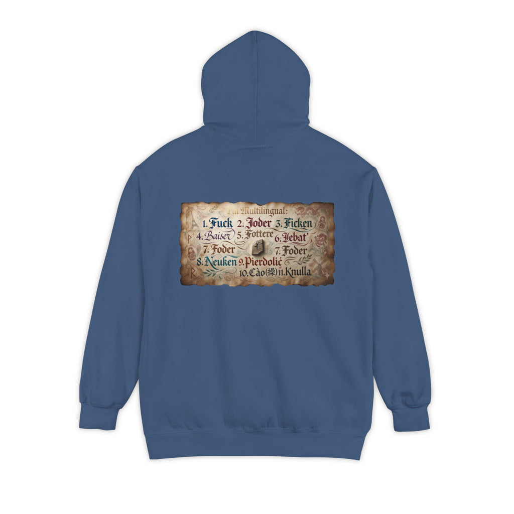 "Multilingual" Garment-Dyed Hoodie