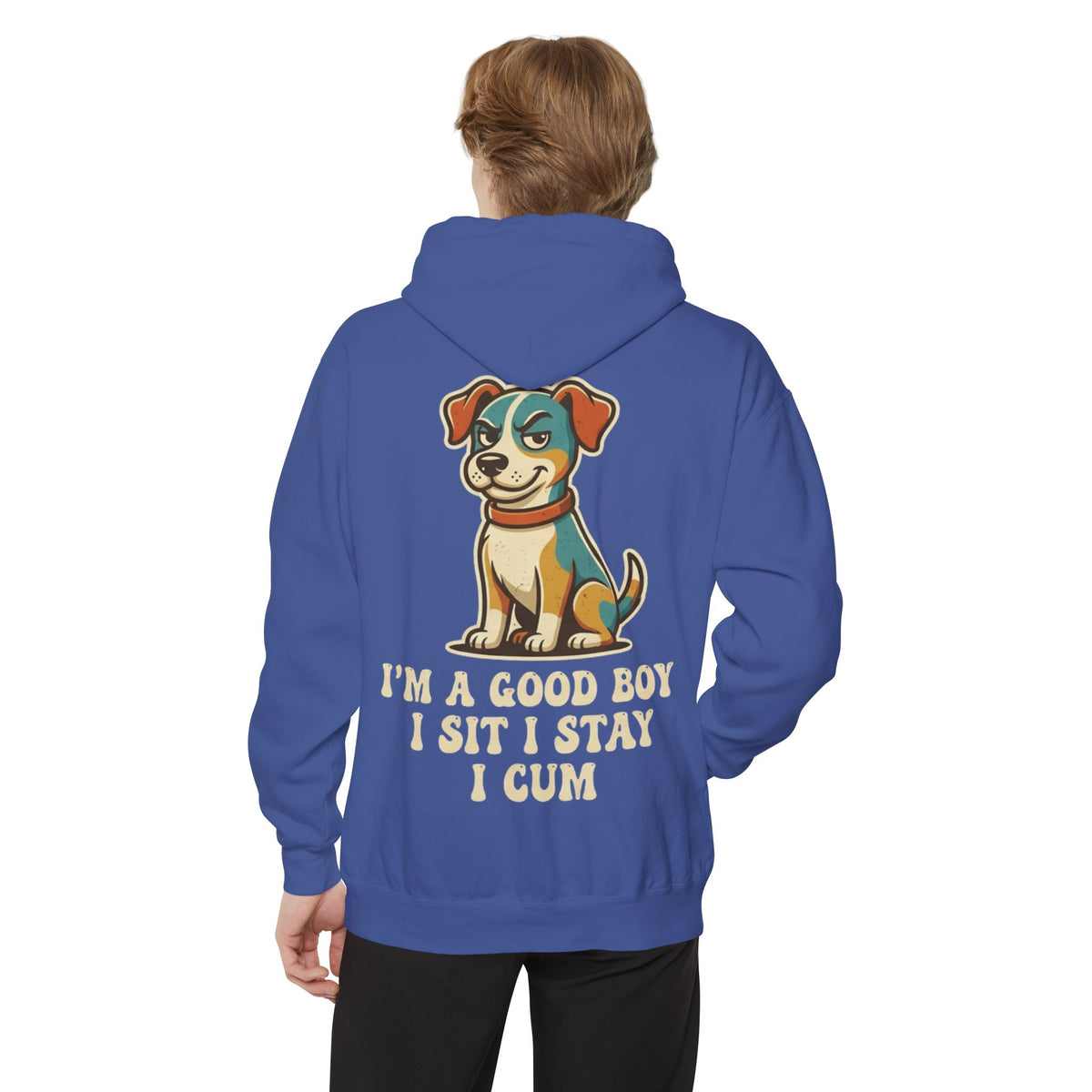 Color: Flo Blue | I'm A Good Boy Garment-Dyed Hoodie