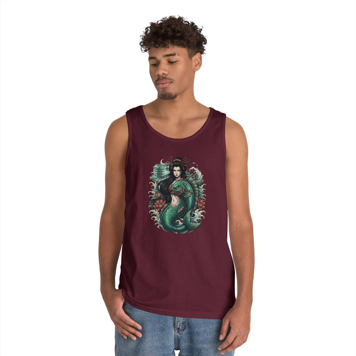 Color: Maroon | Ningyo (Japanese Folklore) Tank Top