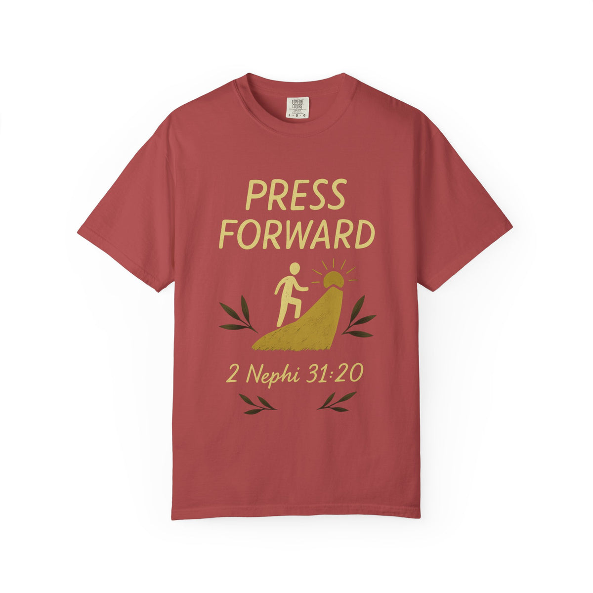 Color: Crimson | Press Forward Unisex Garment-Dyed T-shirt