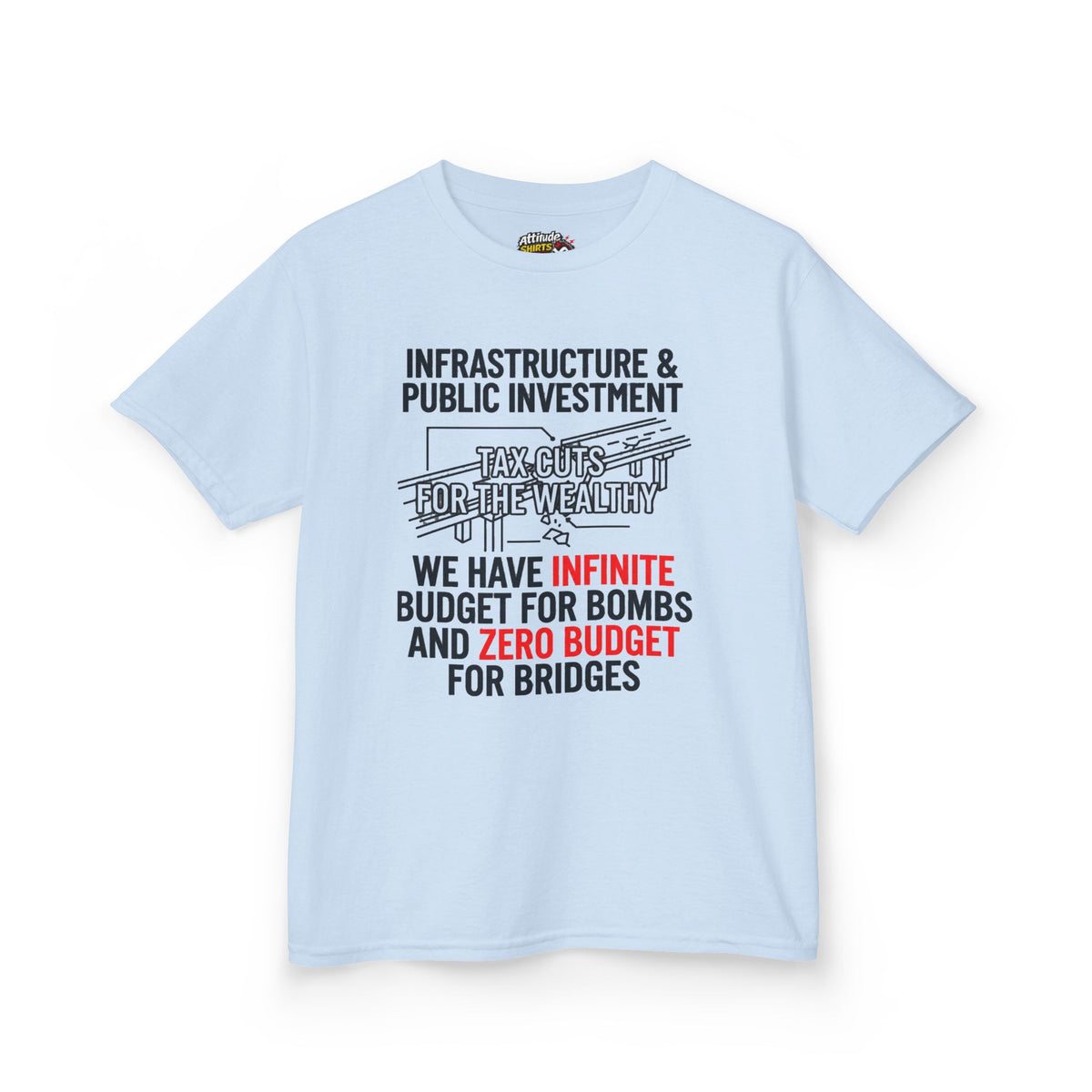Color: Light Blue | Protest Series - Fix The Roads Kids Tee