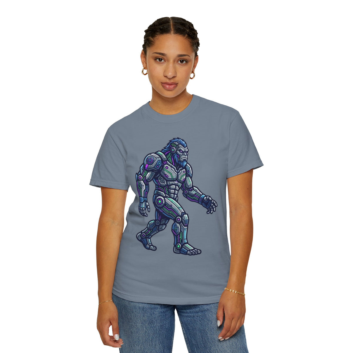 Color: Blue Jean | Cyber Bigfoot Unisex Garment-Dyed Tee