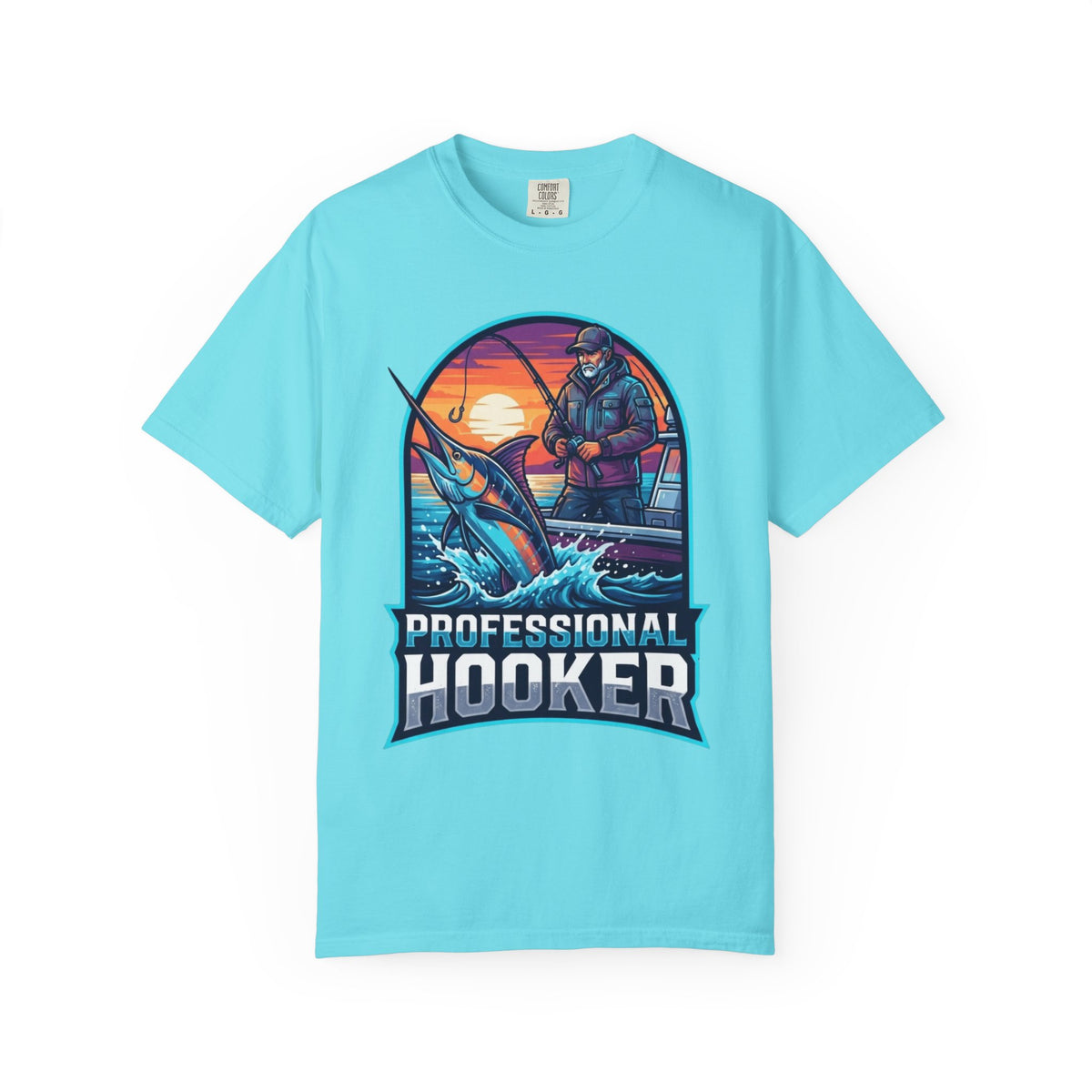 Color: Lagoon Blue | Professional Hooker Unisex Garment-Dyed Tee