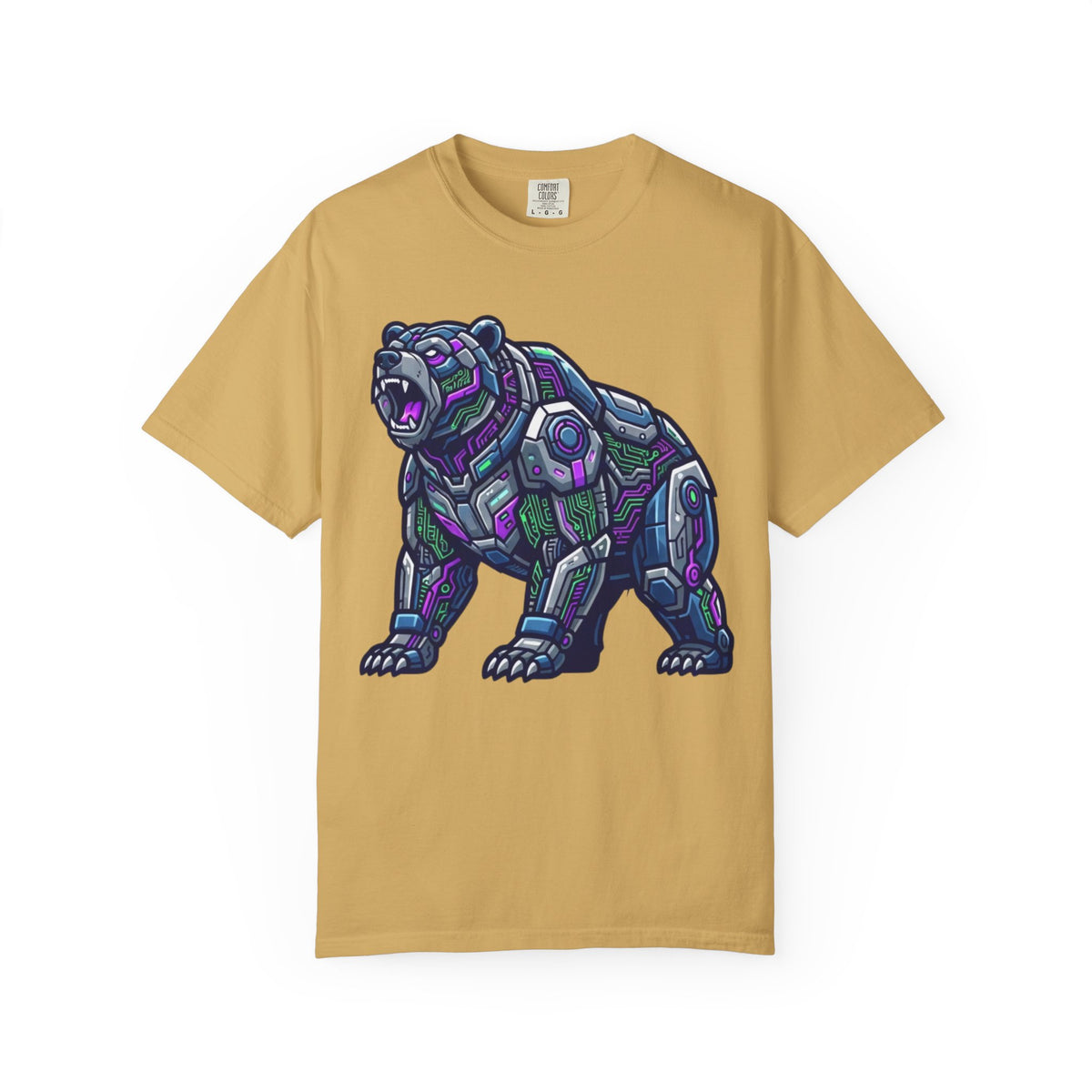Color: Mustard | Cyber Bear Unisex Garment-Dyed Tee
