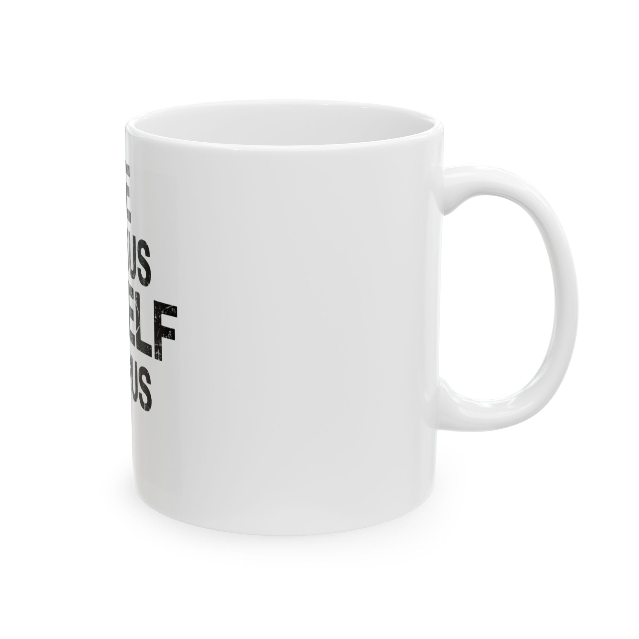 "Me vs Myself vs I" White Ceramic Mug